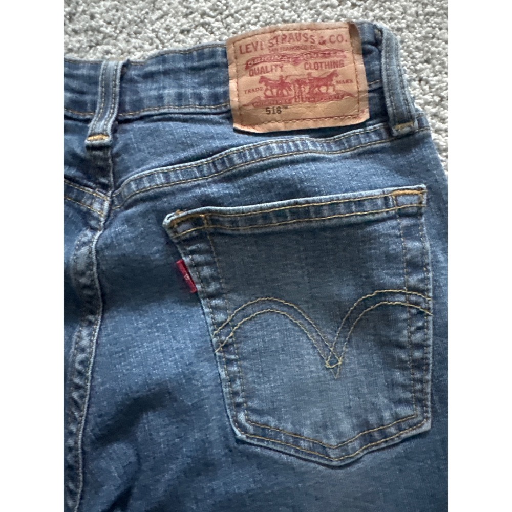 Levis 518 Superlow Bootcut Jeans 1L Medium Wash Stretch Denim Low Rise Y2K - Picture 7 of 10